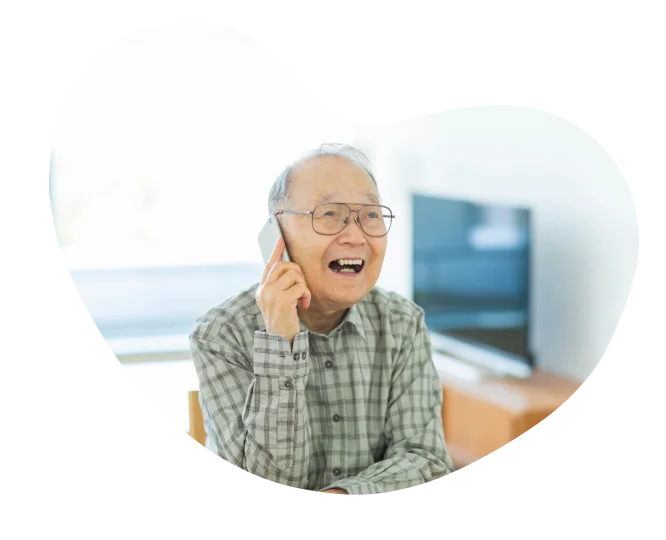 電話で見守りサービスの様子